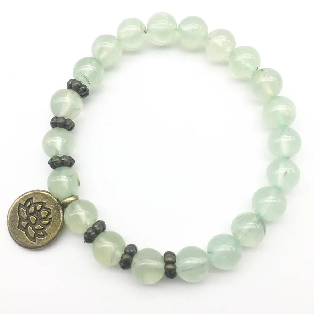 SN1226 Moda Prehnite Bransoletka Kobiety Healing Kryształy Biżuteria Kamień Naturalny Joga Bransoletka Gorąca Sprzedaż Darmowa Wysyłka