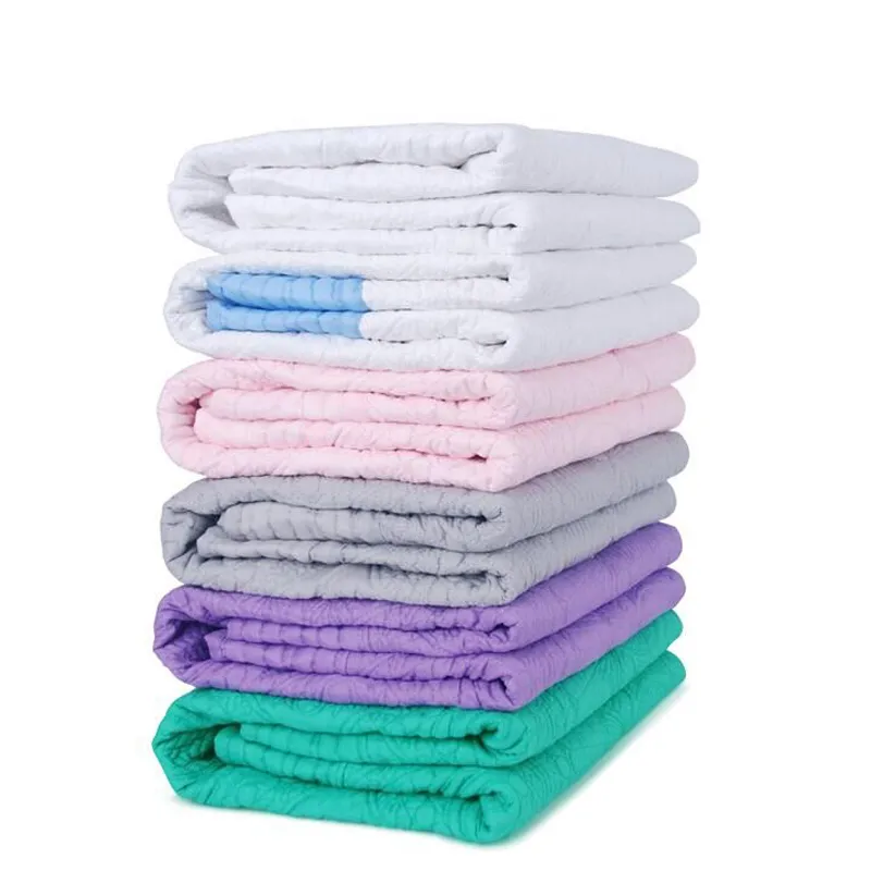 25pcs Lot Scalloped Cotton Quilted Blankets GA Warehouse Navy White Pink Ruffle Toddler Baby Gift Blanket 4Colors Baby Wraps DOM106538