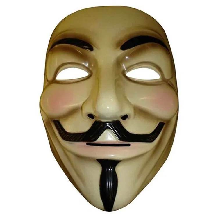 全体のハロウィーンマスクv vendetta mask匿名の男fawkesファクスドレスアダルトコスチュームアクセサリーパーティーマスキング6141872