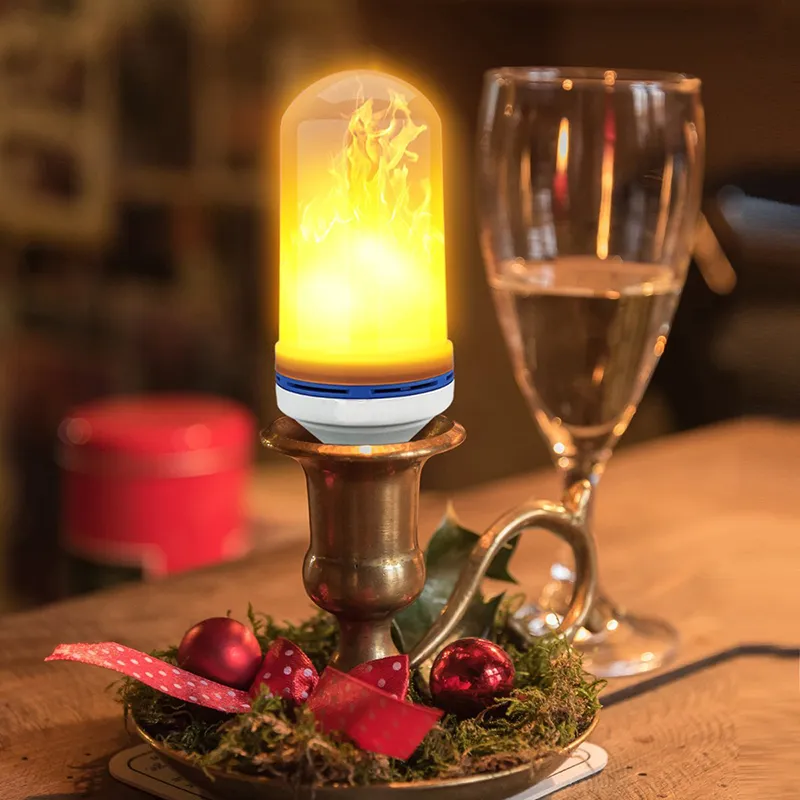 Bombilla LED con efecto de llama E27 6W LED Parpadeo simulado Lámparas de llama vintage para Bar Navidad Vacaciones Festival Decoración
