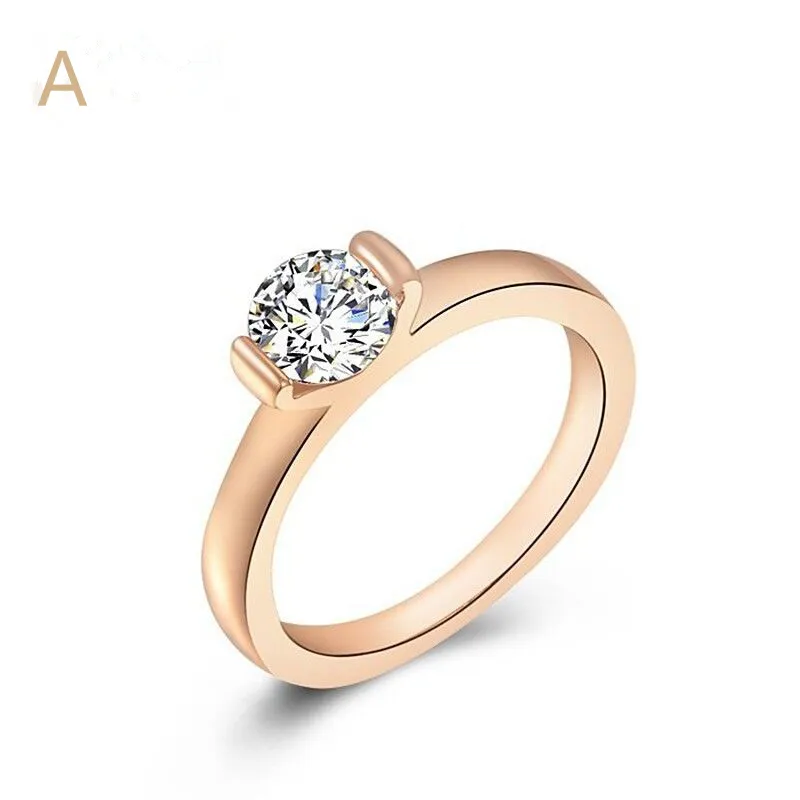 Anel de diamante em forma de mulheres 2018 austríaco ouro rosa de ouro anel de diamante de cristal, moda grande incrustada jóias anéis de banda feminina