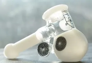 Heady Hammer Bubbler Zwart glas Handpijp klassieke witte bubbler rookpijp dikke handgreep glazen pijp