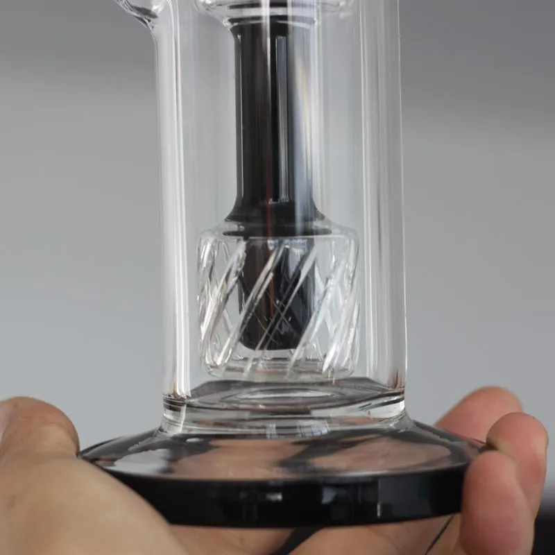 Tuyaux d'eau en verre noir Bong narguilés 7 pouces recycler les barboteurs de Perc de plate-forme d'huile de borosilicate créatifs