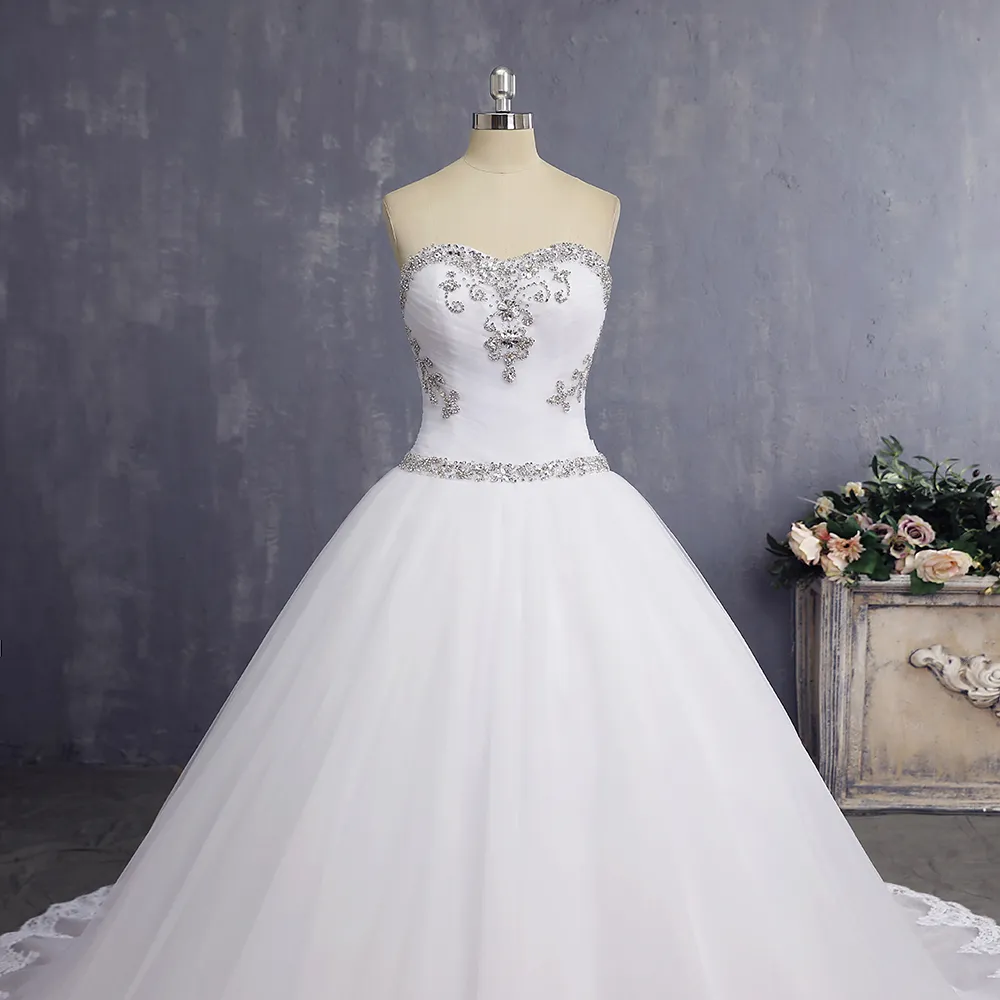 Vestido De Noiva Дешевые Платья Невесты Сексуальные Старинные Свадебные Платья Бал Gwon Crystal Плюс Размер Свадебное Платье 2018