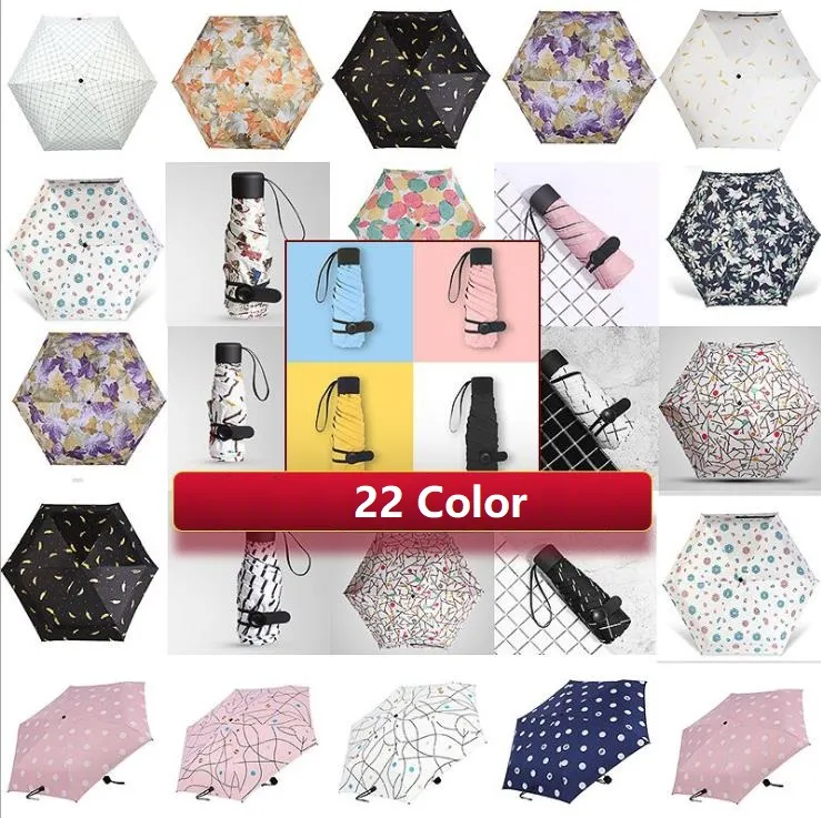 Paraguas plegable pequeño a la moda, regalo para lluvia para mujer, Mini sombrilla de bolsillo para hombre, sombrilla de viaje portátil impermeable Anti-UV para niñas c732