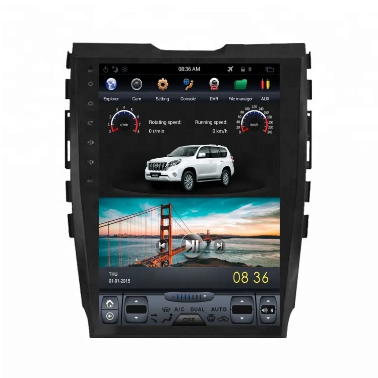 Android 6.0 10,4" Tesla Vertikaler Bildschirm Auto-DVD-Radio GPS für FORD EDGE 2015- Navigations-Multimediasystem WIFI A/C BT