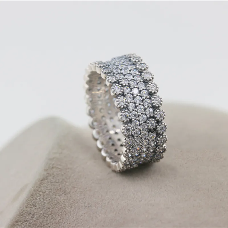 925 Sterling Silver Smycken Ring för Pandora Vintage Fascination Ring med Clear CZ Diamond Fashion Dam Ringar med originallåda