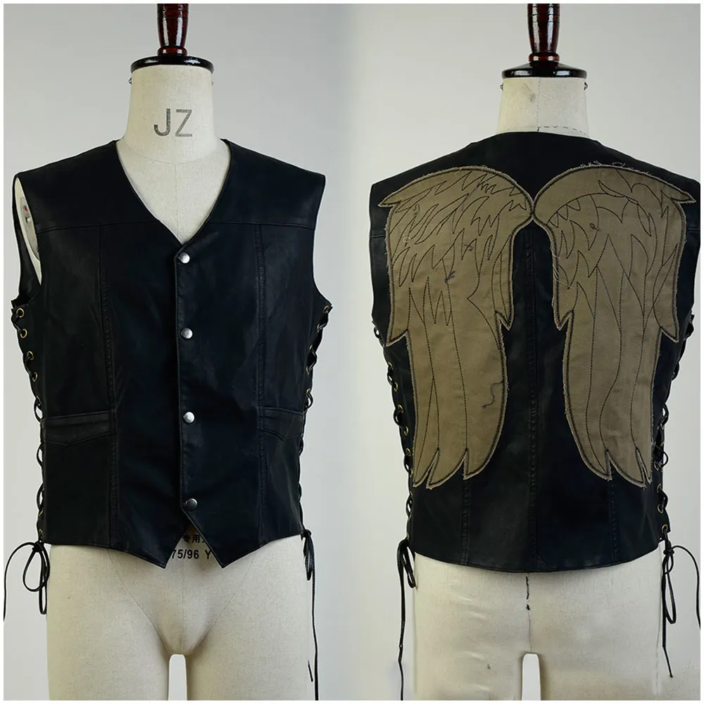 The Walking Dead Daryl Dixon Vest Angel Wings Jacka Motorcykel Vest Halloween Sexig Kostym för Vuxna Män Y1892611