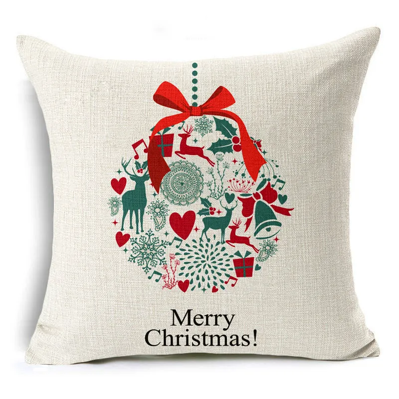 36Design 45x45cm kussensloop Sneeuw Xmas Style Cushion Cover Merry Christmas Santa Claus Socks Ballon Home Decoratieve kussens Case Cover