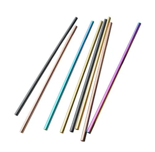 20 oz färgglada rostfritt stål dricks halm grossist återanvändbart halm guld metall sugrör mat klass saftig party straws bar c609