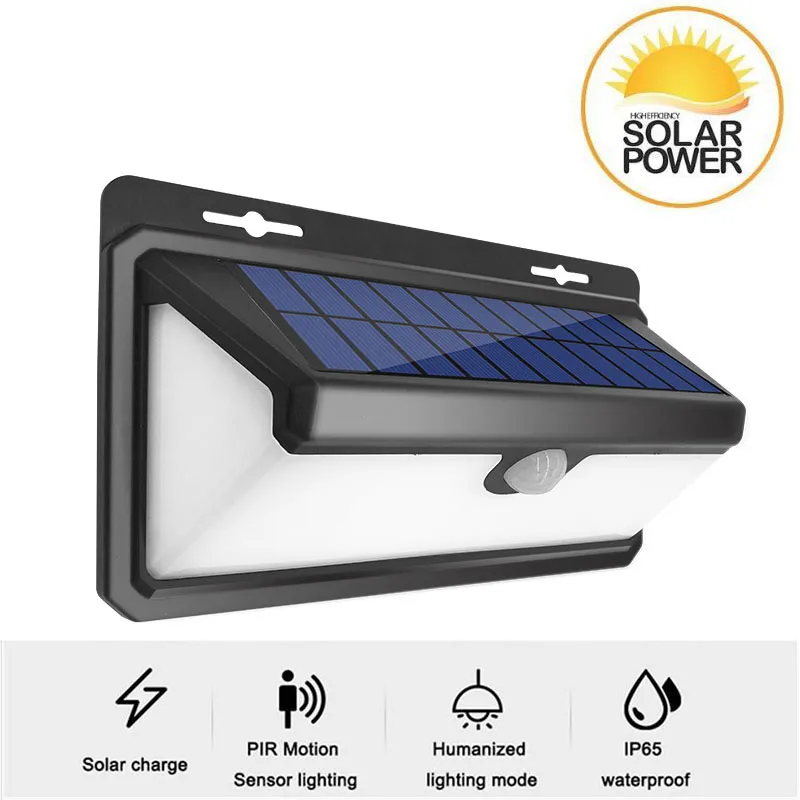 مصابيح الجدار في الهواء الطلق LED في الهواء الطلق Pir Motion Sensor Garden Street Light Exclusive Wide Angle Security Solar Wall Lights for Garage