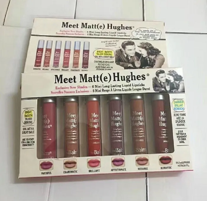 Makeup Matte Lipgloss Lernen Sie Matte Hughes Mini-Set kennen, langlebiger flüssiger Lippenstift der Marke, auf Lager, 6 Stück