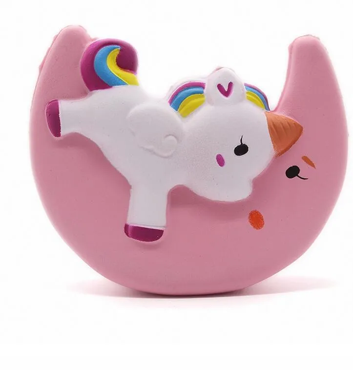 Squishy Unicorn Slowing Solleing Jumbo giocattolo giocattoli panini animali carino kawaii mini luna schivoso luna simulazione simulazione cartone animato pinch a pizzico di decompressione giocattolo