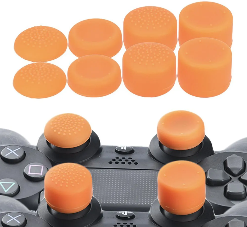 8 in 1 Silicone Thumb Grips Extended Thumbstick Joystick Cap Cover Extra High 8 Units Pack for PS4 PS3 Xbox ONE 360 controller FAST SHIP