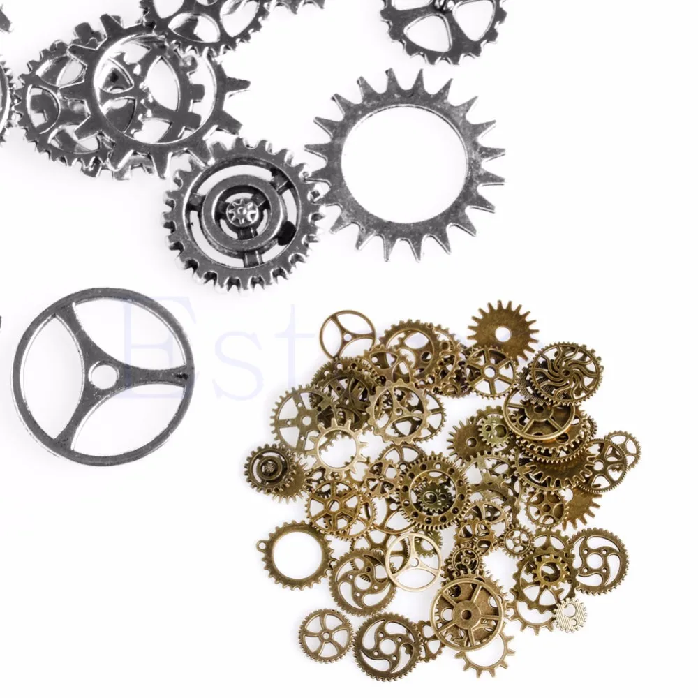 100g 시계 부품 Steampunk 보석 아트 공예 Cyberpunk Cogs Gears DIY Charms