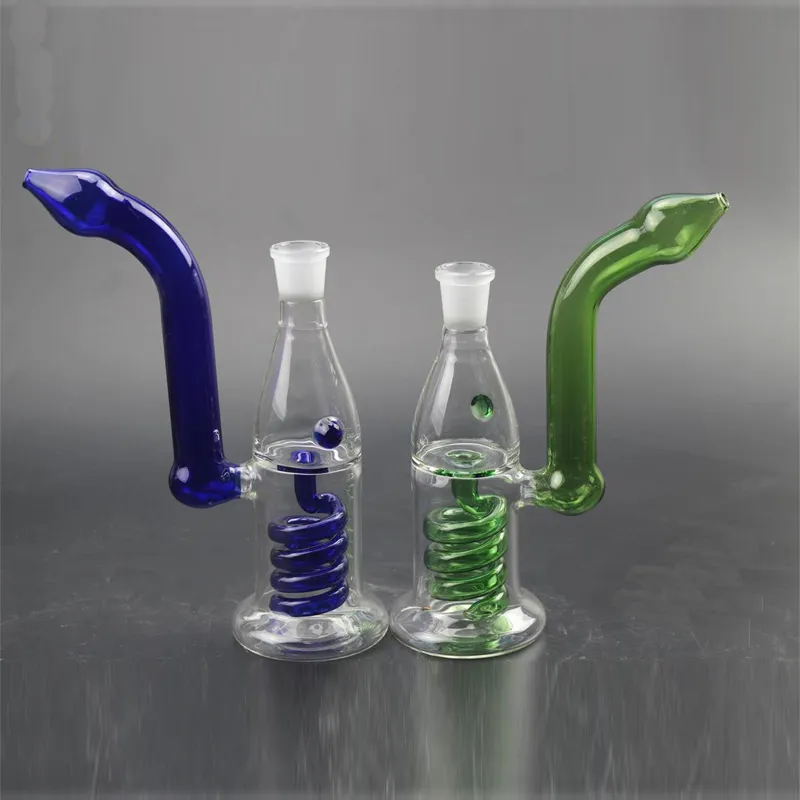 21cm Tall Spiral Tube Perc Ash Catcher Glass Water Pipe Smoking Oil Rigs in stock Glass Bong Hand Smoking Pipes