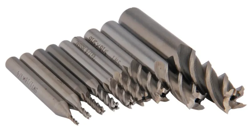 Mill Rabbit Bit Metal Milling Bits Carbide End Mill Set, 1/16 1/2 Inch, HSS 4 Flutes ...