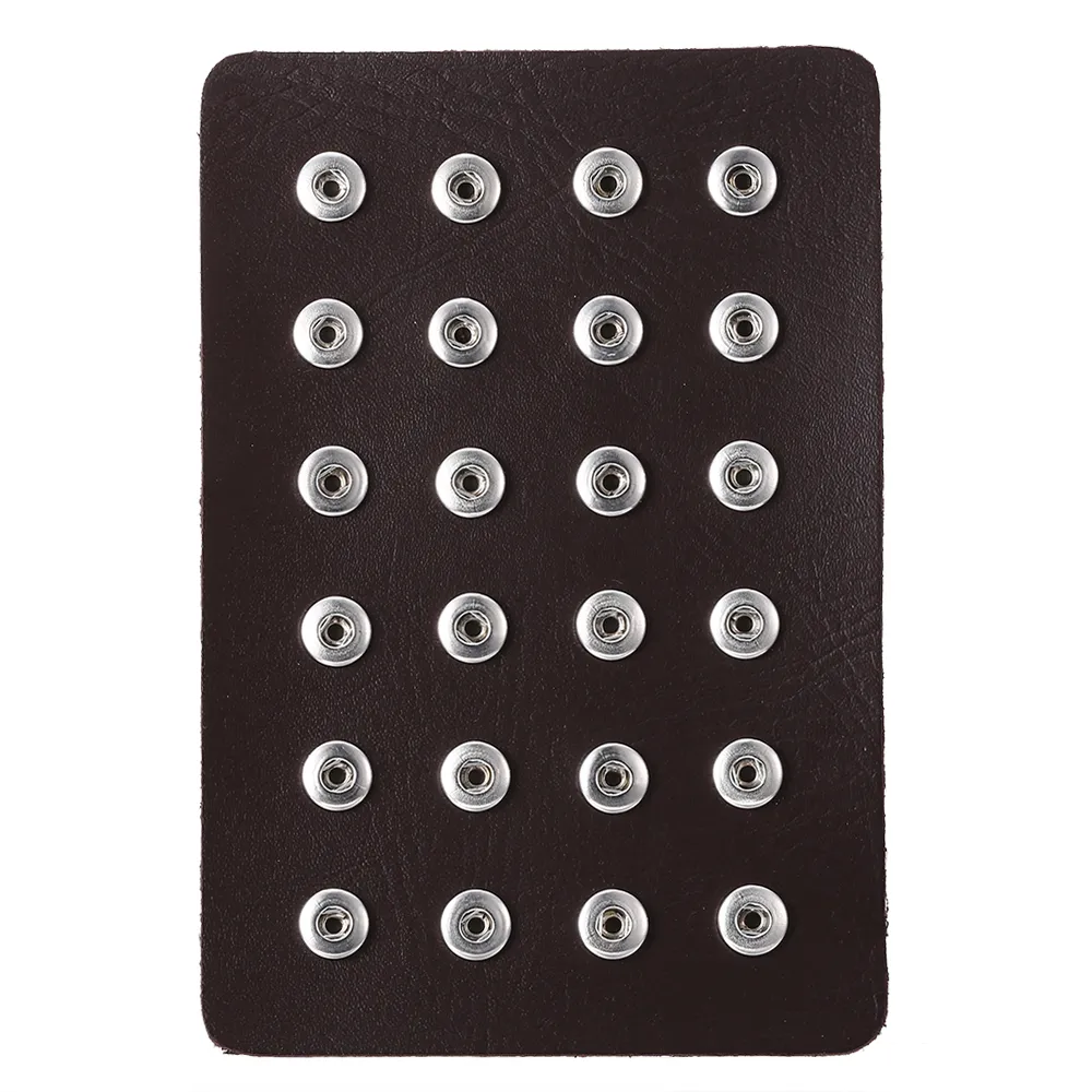 18MM Snap Button Stand Display 10 Couleurs Noir Cuir Snaps Display pour Porte-Bijoux