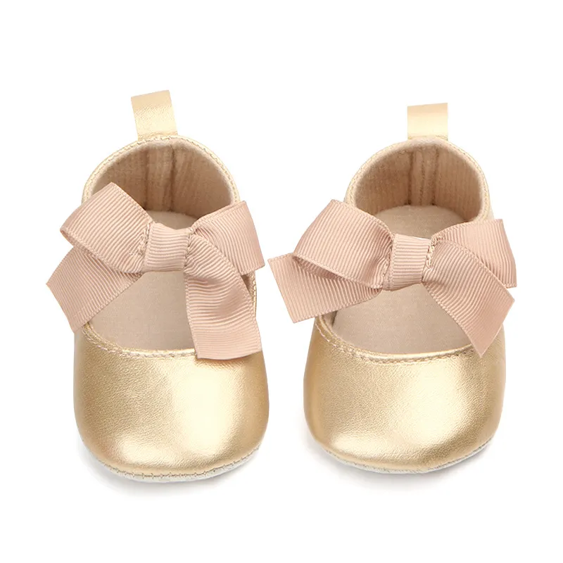 Zapatos de bebé recién nacidos zapatos de bebé Big Bow Dance Ball Zapato infantil suave suela Primer caminante zapatos