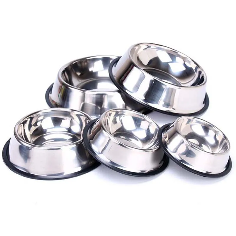 Stainless Dog Bowl Pets Steel Standard Pet Dog bowls Puppy Cat Food or Drink Water Bowl Dish