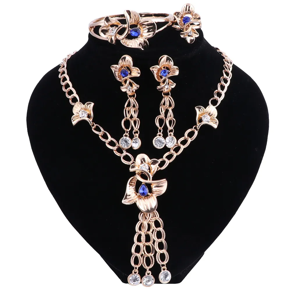 Afrikanska pärlor smycken set Dubai turkiska smycken uppsättningar för kvinnor bröllop kostym smycken brud hängande halsband set