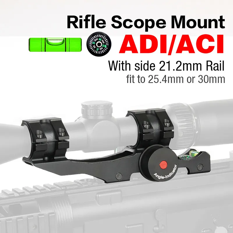 PPT قابل للتعديل adi بندقية نطاق يتصاعد 30mm / 25.4M خواتم riflescope مع مستوى فقاعة CL24-0207