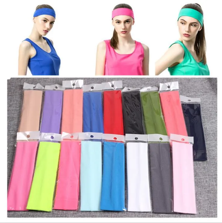 Ny Mode Solid Sport Yoga Dance Biker Wide Headband Hood Stretch Ribbon Hairband Elastic Girl / Women Head Wrap