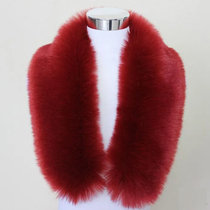 Hot Fashion Unisex Faux Fox Fur Collar Scarf Shawl Neck Men Women Wrap Stole Scarves Faux Raccoon Fur Winter Collar