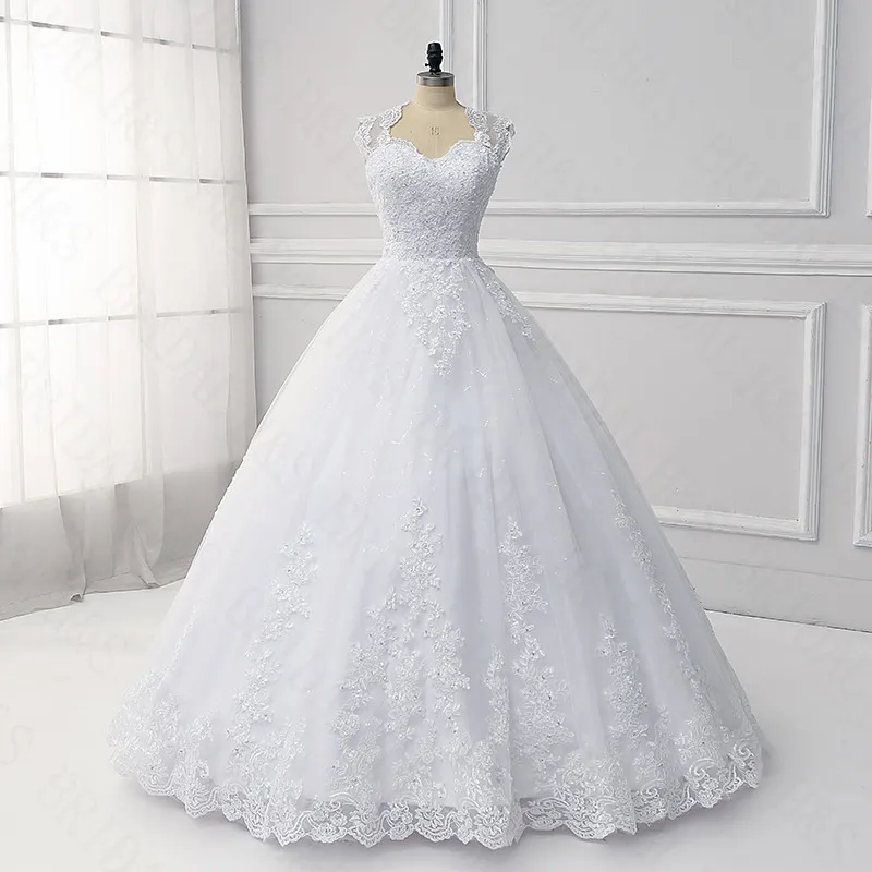 open lace back dress Princess Tulle Lace Wedding Dress | JESSICA COUTURE