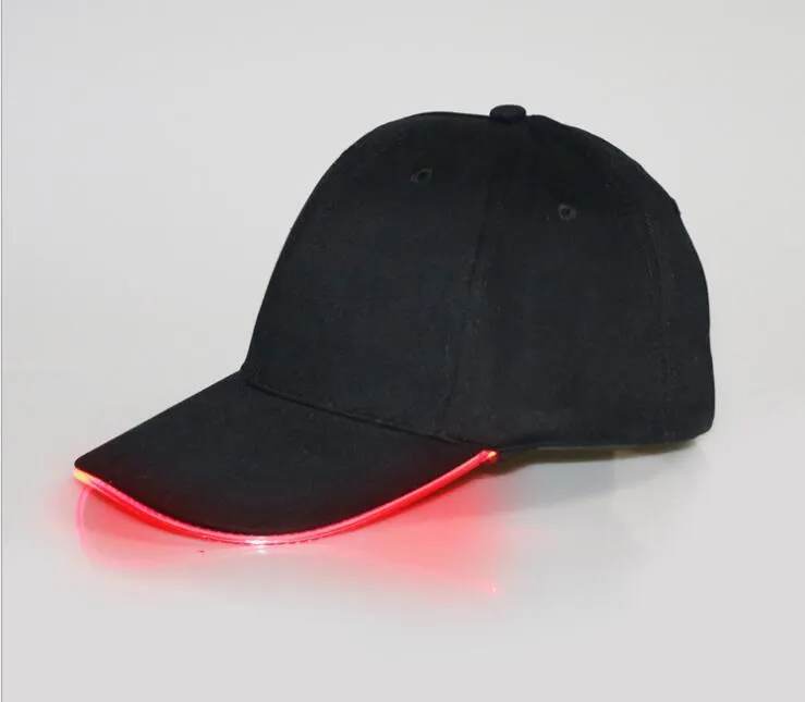 New Arrive LED Light Hat Glow Hat Black Fabric For Adult Baseball Caps Luminous For Selection Adjustment Size Xmas Party