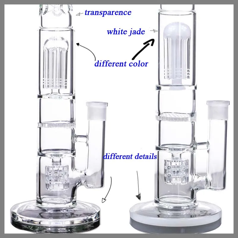 18.8" Bongs Hookah 8 Arms Tree Perc Honeycomb Cage Percolator 5mm Thickness Water Pipe with 18mm bowl