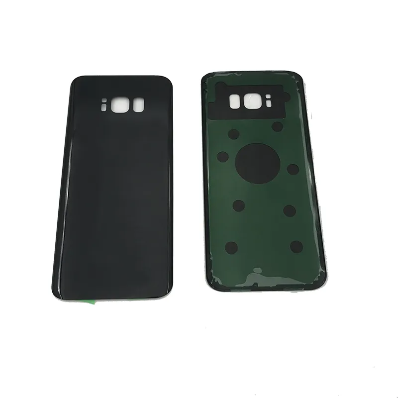Для Samsung Galaxy S6 S7 Edge S8 S6 Edge Plus Примечание 5 8 OEM аккумулятор Дверь задняя крышка корпуса стеклянная крышка с клейкой наклейкой черный цвет