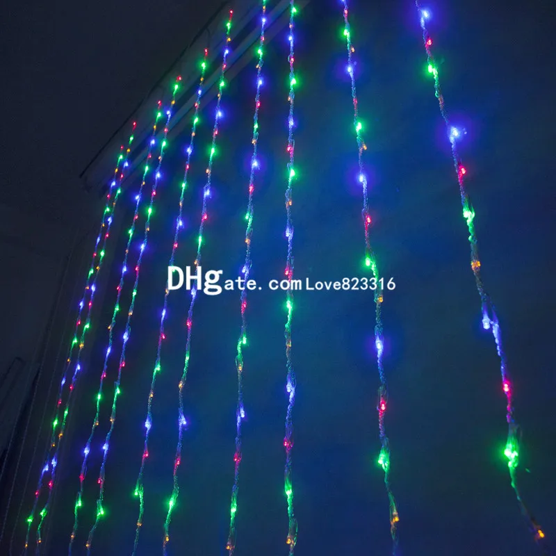 6MW3MH 640LED Wasserfluss Wasserfall Schneevorhang Lichter Fairy String Weihnachten Weihnachtsfeier Party Hintergrund Dekor7419233