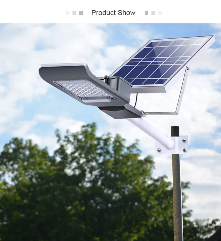 Solar LED Street Light 20W 30W 40W 50W 100W Hög ljusstyrka vägglampor 3030SMD Lampa Pärlor IP65 Utomhus Översvämningslampa med fjärrkontroll