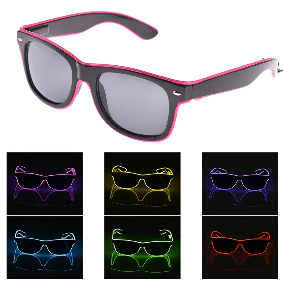 Novelty Neon Lights Sound Sensitive Light Up Glasses Music Activated El