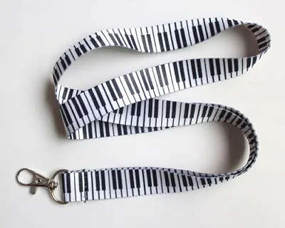 Handygurte Charms Lanyard Schlüssel-Ausweishalter Musiknoten Schwarze handgefertigte Stoff-Lanyards im Großhandel