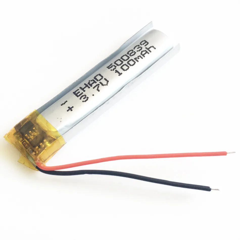 500839 3.7 V 100 mAh Polímero De Lítio Li Po bateria Recarregável uso Para Mp3 Mp4 Caneta De Vídeo fone de ouvido bluetooth fone de ouvido relógio inteligente