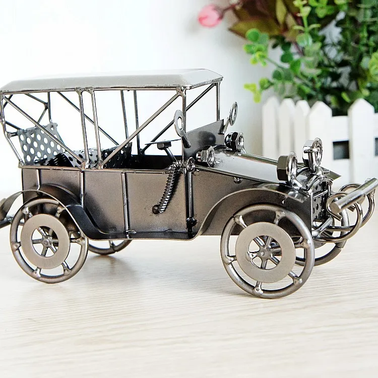 Modelo de carro de ferro brinquedos clássicos carros vintage artesanato artesanal para crianças039 presentes de festa de aniversário coletando decoração de casa6109687