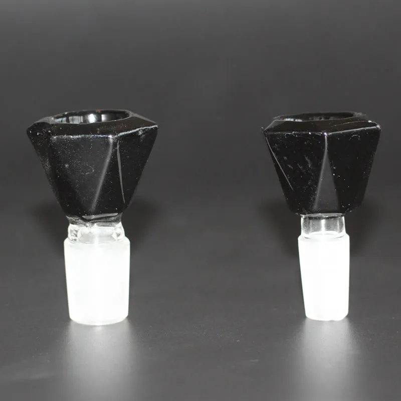 5mm kalınlığında siyah elmas cam bong slaytlar kase huni erkek kum saati 14mm sigara su borusu bonglar 18mm kaseler kafa