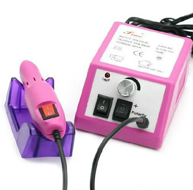 НОВОЕ ПРИБЫТИЕ Профессиональный Розовый Электрический Маникюрный Станок для Ногтей с Сверлами 110 В-240 В (ЕС Plug) Простота в использовании Бесплатная Доставка