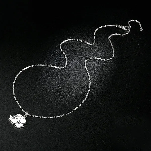 Moda lindo elefante enclavado collar para mujer 925 collar de plata de la joyería del verano collares accesorios Demon868