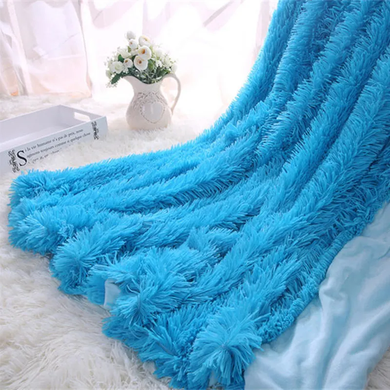 XC USHIO Super doux Long Shaggy fourrure floue fausse fourrure chaud élégant confortable avec moelleux Sherpa jeter couverture lit canapé couverture cadeau