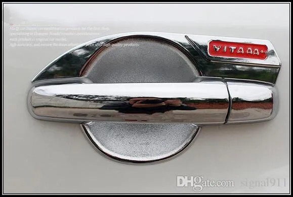 High quality ABS chrome door handle decorative guard cover+door handle decorative guard bowl with logo for Suzuki Vitara 2016-2019