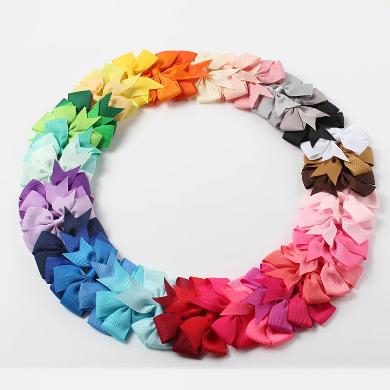 Fashionable Baby Girl Grosgrain Ribbon Hair Accessories Children Kids Bowknot Bows With Alligator Clip Hairpin Headwear Ties 40 Colours For Choice