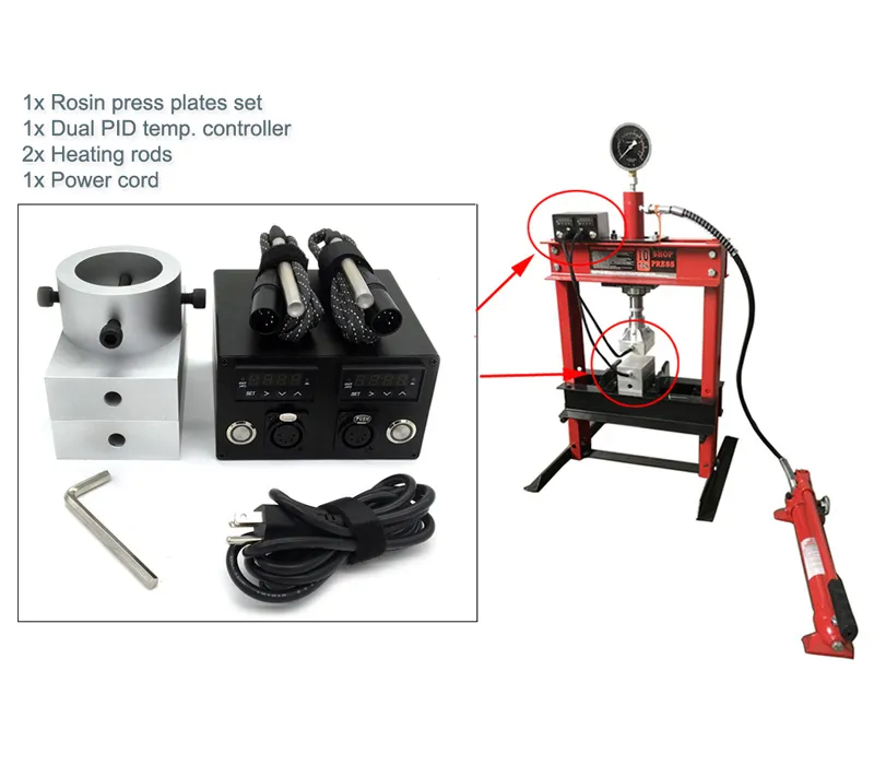 Rosin Press 3x5 Inch Rosin Plates Kits Dual PID Controller Box With