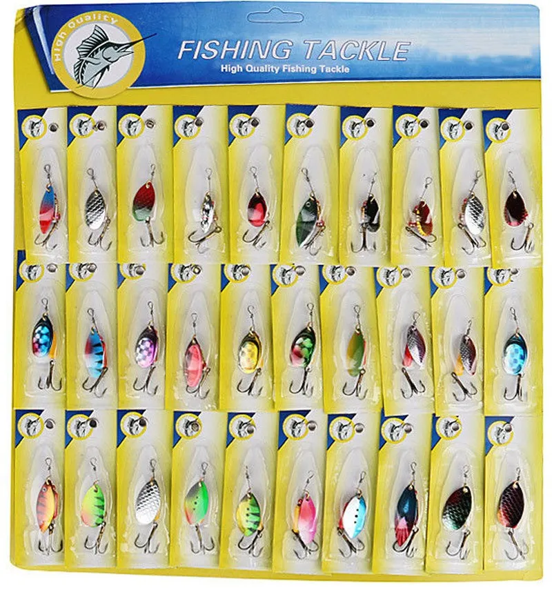 Fishing Lure Bait Metal Spoon Spinner Bait Lot 30pcs Set Tackle Spinner  Artificia Jig Bait Trout Fishing4221104