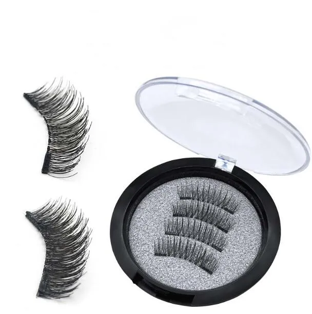 Brandneue 2 magnetische falsche Wimpern, natürliche, lange, doppelte Magnet-Fake-Wimpern, geliefert mit Retial-Box, DHL-frei