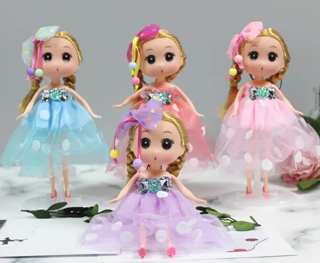 Princess Wedding Doll Backpack Keychain Keyring Pendants Charm Toy throw favors Children Kids Gifts baby dolls 18cm