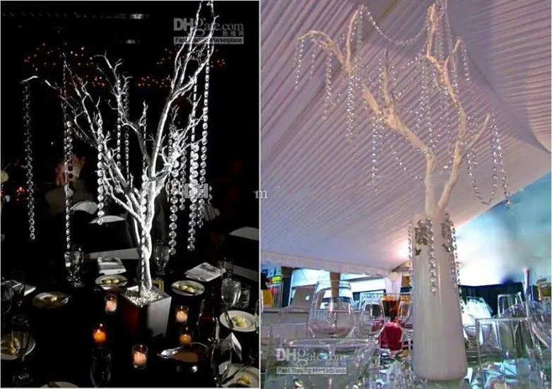 99 voet / 30 meter wissen Garland Diamond Strand Hanging Crystal Acryl Bread Gordijn Kettingen Party Tree Wedding Centice Centice Decor