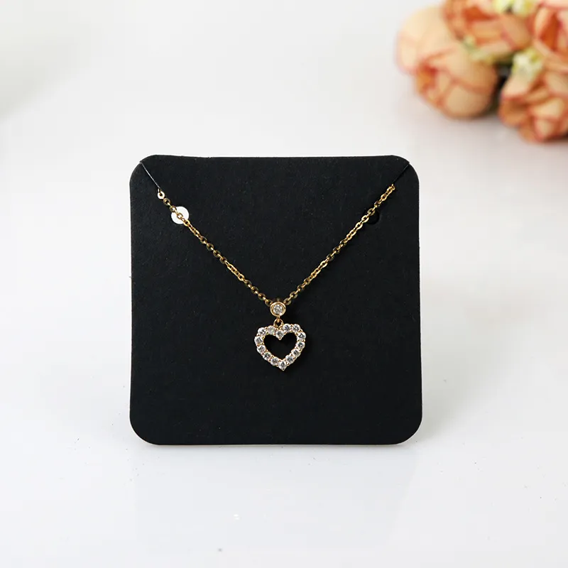 5*5cm Necklace Display Cards Black White Kraft Paper Blank Necklace Cards Jewelry Classic Wedding Jewelry Display Card Accept Custom Logo